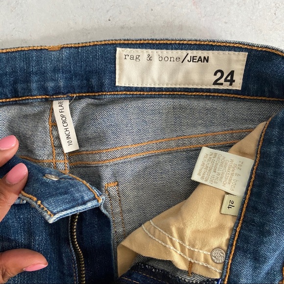 Rag & Bone 10inch Crop Flare Jeans Size 24 - Picture 6 of 6